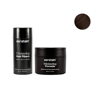 Keratain pomada + Keratain hårfibrer - Mörkbrun (25 gr) Keratain pomade + Keratain hair fibers – Dark brown (25 gr) - Hair Growth Specialist
