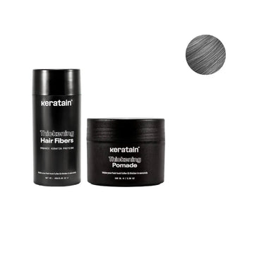 Keratain pomade + Keratain hair fibers – Gray (25 gr) Keratain pomade + Keratain hair fibers – Gray (25 gr) - Hair Growth Specialist