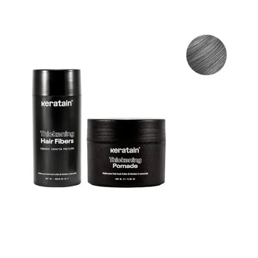 Keratain pomade + Keratain hårfibre - Grå (25 gr) Keratain pomade + Keratain hair fibers – Gray (25 gr) - Hairgivers
