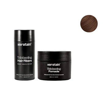 Keratain pomade + Keratain hair fibers – Medium brown (25 gr) Keratain pomade + Keratain hair fibers – Medium brown (25 gr) - Hair Growth Specialist