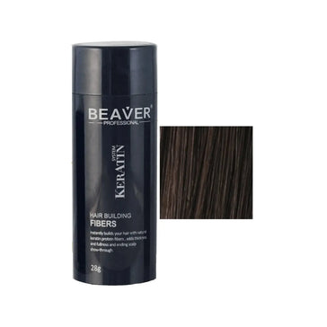 Beaver keratin håropbyggende fibre - Mørkebrun (28 gr) Beaver keratin hair building fibers - Dark brown (28 gr) - Hairgivers