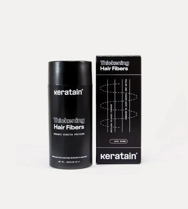 3x Keratain hair fibers + free Keratain pomade – Dark brown (25 gr) - Hair Growth Specialist