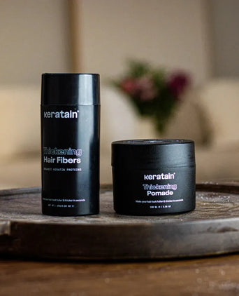 3x Keratain hair fibers + free Keratain pomade – Gray (25 gr) - Hair Growth Specialist