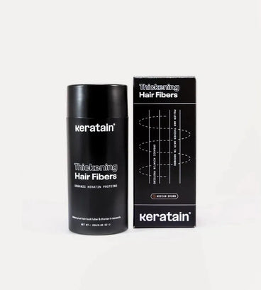 3x Keratain hair fibers + free Keratain pomade – Medium brown (25 gr) - Hair Growth Specialist