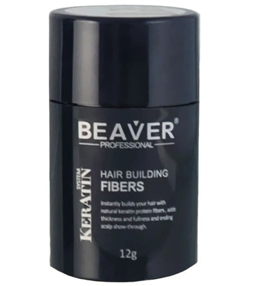 Beaver keratin hair building fibers - Black (12 gr) - Hair Growth Specialist
