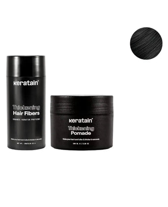 Keratain pomade + Keratain hair fibers – Black (25 gr) - Hair Growth Specialist