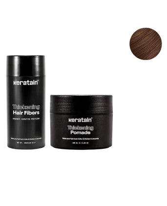 Keratain pomade + Keratain hair fibers – Medium brown (25 gr) - Hair Growth Specialist
