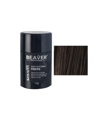 Beaver keratin hair building fibers - Dark brown (12 gr) - Hair Growth Specialist