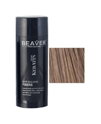Beaver keratin hair building fibers - Light brown (28 gr) - Hair Growth Specialist
