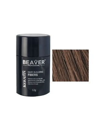Beaver keratin hair building fibers - Medium brown (12 gr) - Hair Growth Specialist